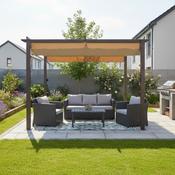 Hartman Roma 3m x 3m Canopy Pergola in Bronze with Rear and Side Curtain image