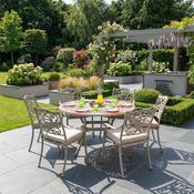 Hampshire 6 Seater Round Cast Aluminium Set In Sahara