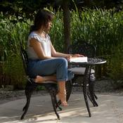 Mississippi Cast Aluminium Round Bistro Set in Bronze