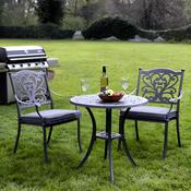 Sapphire Hampshire Cast Aluminium Round Bistro Garden Set in Grey