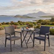 2 Ibiza and Helen Folding Round Table 60 Set in Dark Grey