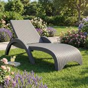 Fiji Grey Resin Sun Lounger