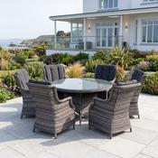 California High Back 6 Seat Round Dining Set