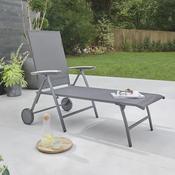 Kettler Surf Active Folding Sun lounger with Teak Armrest