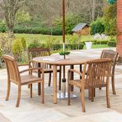 Alexander Rose Bolney Dark Acacia Round 4 Seater Wooden Set