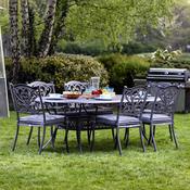 Capri Hampshire 6 Seat Cast Aluminium Oval Set in Grey