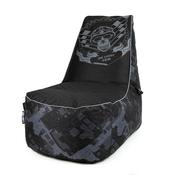 Call of Duty Ghost Beanbag - Black, High Back, Controller Pocket, Headphone Strap, Quilted Seat, Geometric Pattern, Skull Design