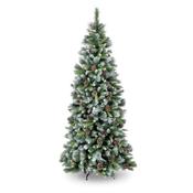 7.5 ft (225 cm) Frosted Glacier Hook-On Artificial Christmas Tree