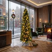 9ft (270cm) Everglen Pre-Lit Pencil Artificial Christmas Tree with 330 Warm White LEDs