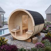 Anita Deluxe 2.2m x 2.5m Barrel Sauna with Narvi 6KW Heater