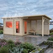 Sanna Deluxe 2.5m x 6.5m Wooden Sauna with 6KW Narvi Heater
