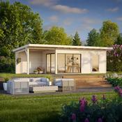 Andrea 17.1sqm + 7.9sqm Slide Plus Garden Room/Garden Office with Double Toughened Glass image