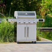Grillstream Gourmet 4 Burner Hybrid BBQ with Steak Shelf and Warming Rack - Stainless Steel image