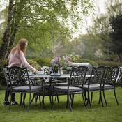 Hampshire 8 Seater Oval Cast Aluminium Set in Grey