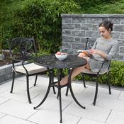 2 Seater Sapphire Hampshire Cast Aluminium Bistro Set in Bronze
