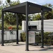 Helena Aluminium BBQ Pergola with Offset Roof 2.5m x 2.5m - Anthracite image