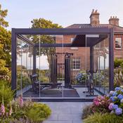 Mirador Hera 3m x 4m Retractable Roof Pergola with Glass Sliding Walls - Anthracite