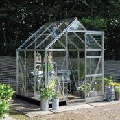 Halls ICON 6 Greenhouse - 3.7m² - 6ft x 6ft - Toughened - Silver
