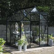 Halls ICON 6 Greenhouse - 3.7m² - 6ft x 6ft - Toughened - Black