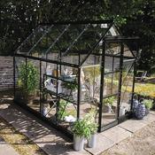 Halls ICON 6 Greenhouse - 4.9m² - 6ft x 8ft - Toughened - Black
