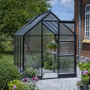 Halls ICON 6 Greenhouse - 4.9m² - 6ft x 8ft - Polycarbonate - Black
