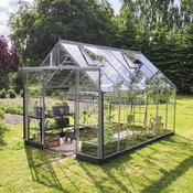 Halls ICON 8 Greenhouse - 9.7m² - 8ft x 12ft - Toughened - Silver