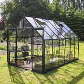 Halls ICON 8 Greenhouse - 9.7m² - 8ft x 12ft - Toughened - Black