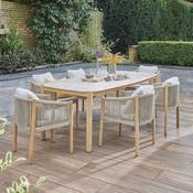 Kettler Naples 6 Seat Teak Wood &amp; Stone Dining Set