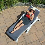 Fiji Sunlounger Cushion in Grey - Cushion Only