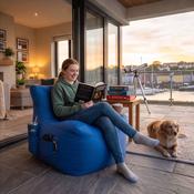 Quick Reach Cozy Beanbag Armchair - Blue image