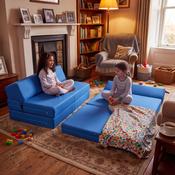 Folda Double Sofa Bed &amp; Mattress - Blue image