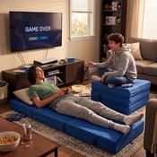 Folda Cube Bed &amp; Mattress - Blue image