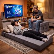 Folda Cube Bed &amp; Mattress - Grey image