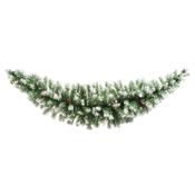 6ft (180cm) Bo Prelit Frosted Swag with Cones - 60 Lights