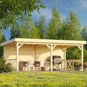 Lenna 16.6m Flat Roof Connect with 2 Full Walls and 2 Side Fences (6m x 3m) image