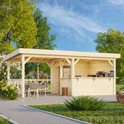 Lenna 16.6m Flat Roof Connect with 2 Full Walls, 2 Side Fences and Corner Half Wall (6m x 3m) image