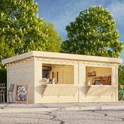 Lenna 16.6m Flat Roof Connect with 4 Full Walls and 2 Wall Hatches (6m x 3m) image