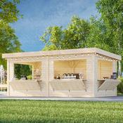 Lenna 16.6m Flat Roof Conect with 2 Full Walls and 4 Wall Hatches (6m x 3m) image
