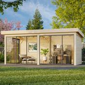 Lenna 16.6m Flat Roof Connect with 3 Full Walls and 3 Sliding Doors (6m x 3m) image