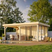 Lenna 16.6m Flat Roof Connect with 2 Full Walls and 3 Sliding Doors (6m x 3m) image
