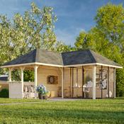 Bianca 24.9m L Connect with 3 Full Walls, 3 Sliding Doors and Corner Half Wall (319cm x 588cm x 588cm) image