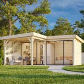 Lenna 24.9m L Flat Roof Connect with 4 Full Walls, 1 Louvre Wall and 2 Sliding Doors (6m x 6m x 3m) image
