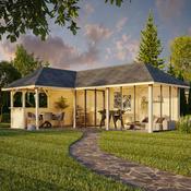 Bianca 33.2m L Connect with 4 Full Walls and 4 Sliding Doors and Corner Half Wall (319cm x 876cm x 588cm) image