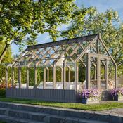 Heritage Emilia 13.8m Wooden Greenhouse (10ft x 15ft) - Basalt Grey