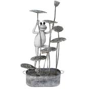 Metal Frog on Lily Pads