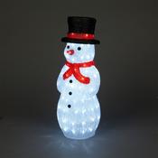 52.5cm Acrylic Snowman with Black Top Hat &amp; 100 Ice White LEDs