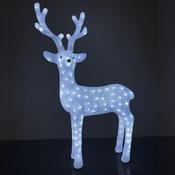 115cm Acrylic Standing White Deer with 160 LED lights