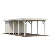 Karl 23.1m Wooden Carport Pergola with Shed image