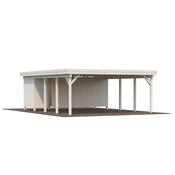 Karl 40.6m Wooden Carport Pergola with Shed image