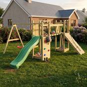 Little Glen Maxi Funny Activity set with Climbing Rope/Wall, Double swing and Green Slide